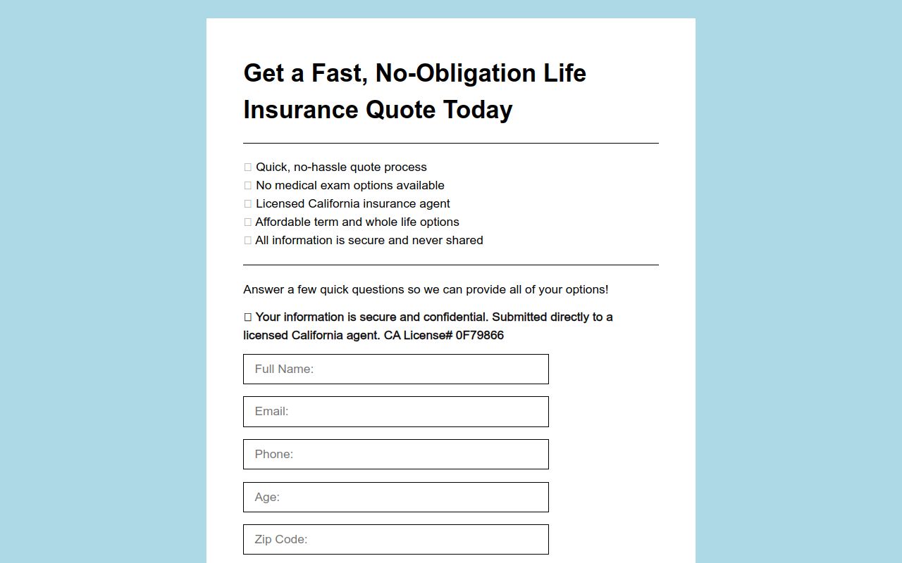 Request for Life Insurance!